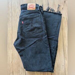True Black Straight Leg Levi Jeans